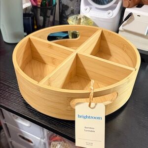Brightroom Bamboo Turntable - Natural Brown